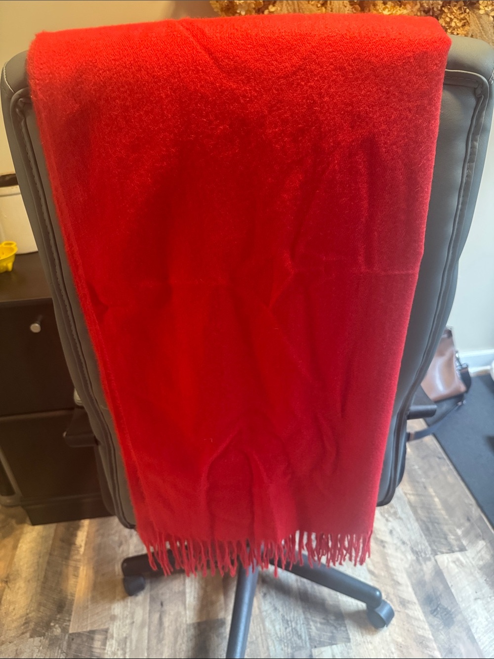Luxurious Red Fringe Wrap Scarf for Women